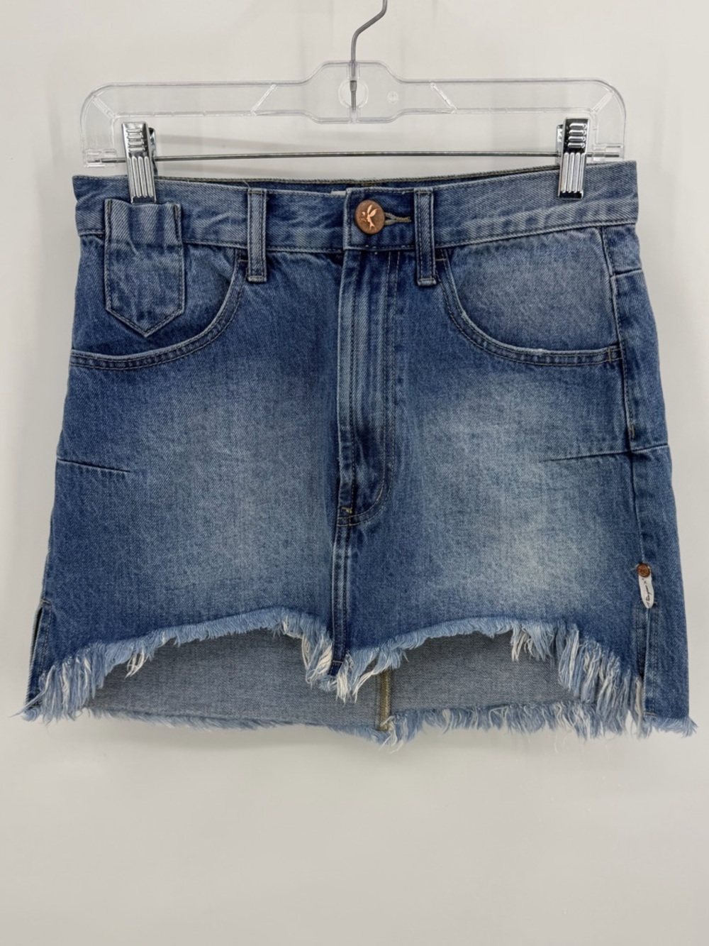 One X OneTeaspoon Vanguard Pacifica Jean Denim Mini Skirt Size 26 Waist